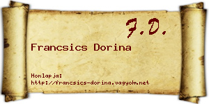 Francsics Dorina névjegykártya